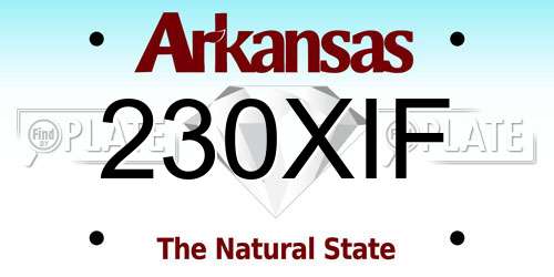 230XIF Arkansas License Plate
