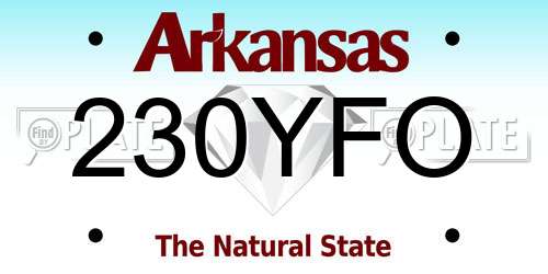 230YFO Arkansas License Plate