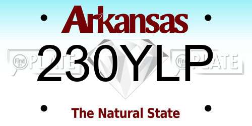 230YLP Arkansas License Plate