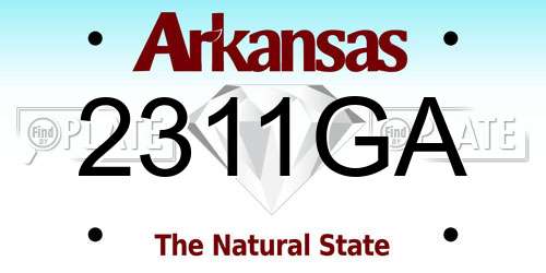 2311GA Arkansas License Plate