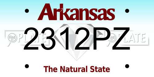 2312PZ Arkansas License Plate