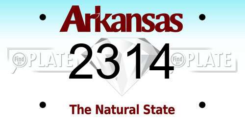 2314 Arkansas License Plate