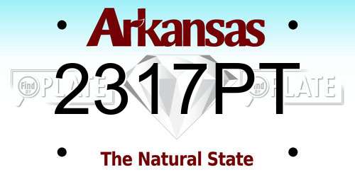 2317PT Arkansas License Plate