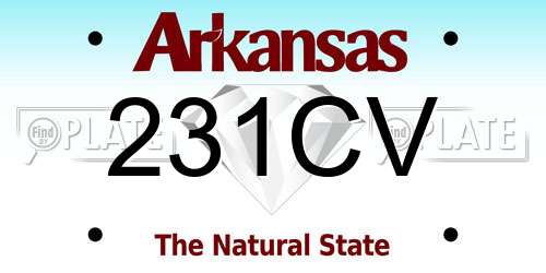 231CV Arkansas License Plate