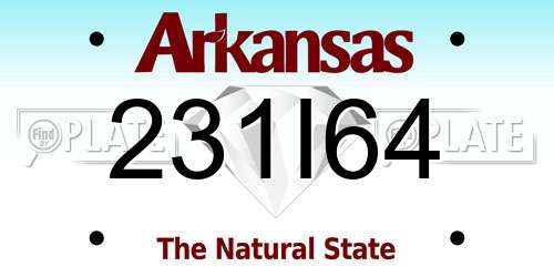 231I64 Arkansas License Plate