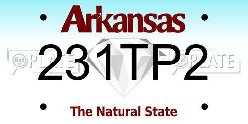 231TP2 Arkansas License Plate