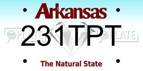 231TPT Arkansas License Plate