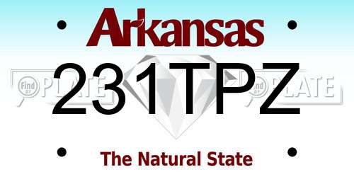 231TPZ Arkansas License Plate