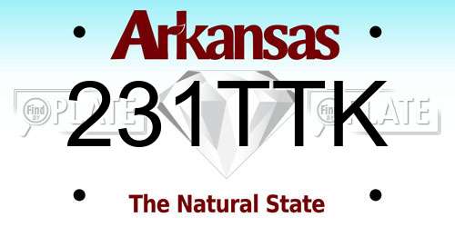 231TTK Arkansas License Plate