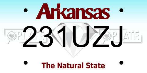 231UZJ Arkansas License Plate