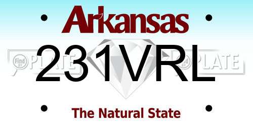 231VRL Arkansas License Plate
