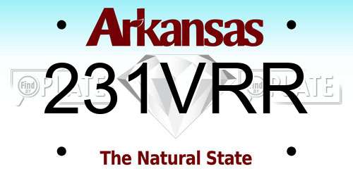 231VRR Arkansas License Plate