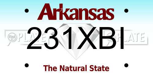 231XBI Arkansas License Plate