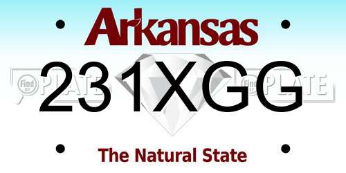 231XGG Arkansas License Plate