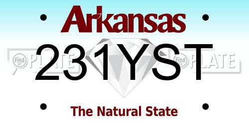 231YST Arkansas License Plate