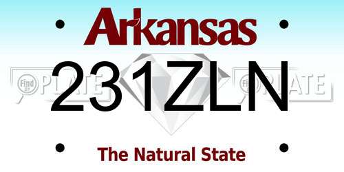 231ZLN Arkansas License Plate