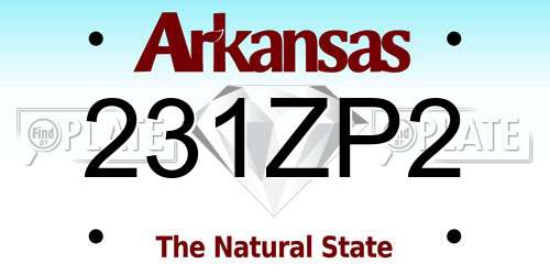 231ZP2 Arkansas License Plate