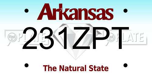 231ZPT Arkansas License Plate