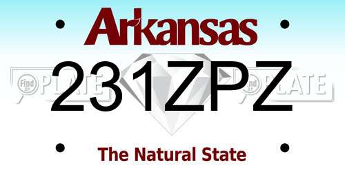 231ZPZ Arkansas License Plate