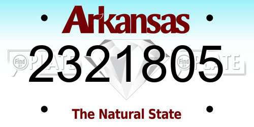 2321805 Arkansas License Plate