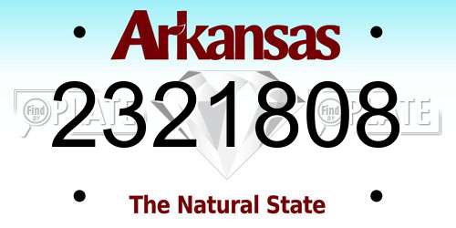 2321808 Arkansas License Plate