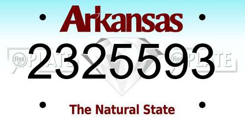 2325593 Arkansas License Plate