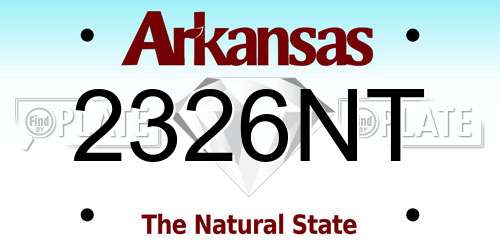 2326NT Arkansas License Plate