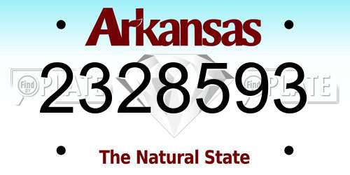 2328593 Arkansas License Plate