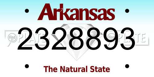 2328893 Arkansas License Plate