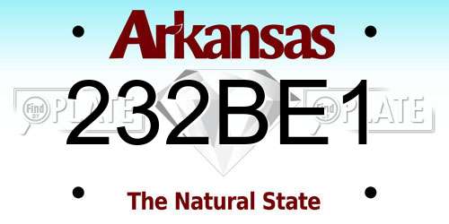 232BE1 Arkansas License Plate