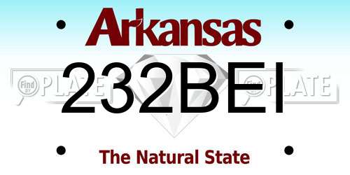 232BEI Arkansas License Plate