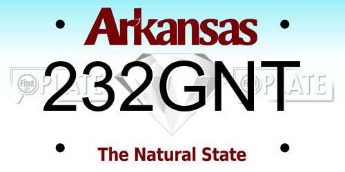 232GNT Arkansas License Plate