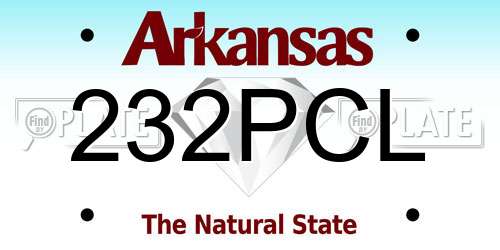 232PCL Arkansas License Plate