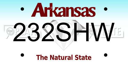 232SHW Arkansas License Plate