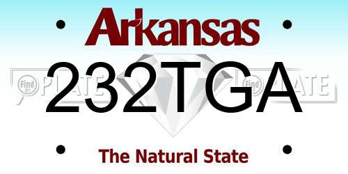 232TGA Arkansas License Plate