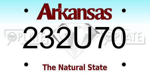 232U70 Arkansas License Plate