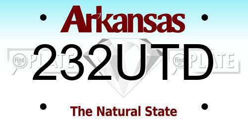 232UTD Arkansas License Plate