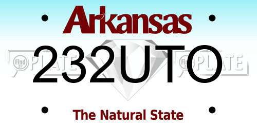 232UTO Arkansas License Plate
