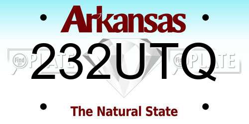 232UTQ Arkansas License Plate