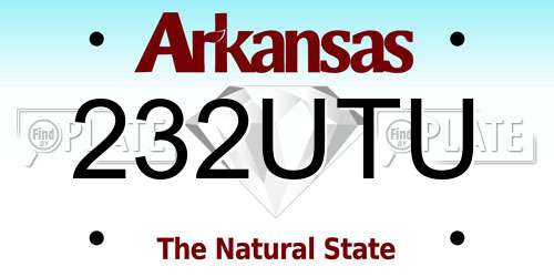 232UTU Arkansas License Plate