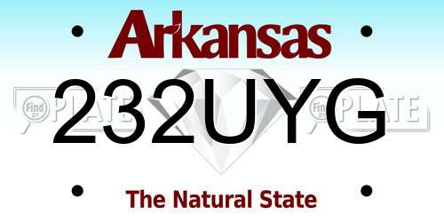 232UYG Arkansas License Plate
