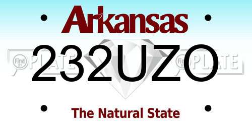 232UZO Arkansas License Plate
