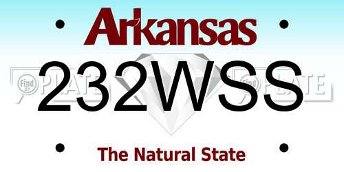 232WSS Arkansas License Plate