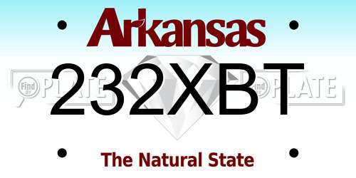 232XBT Arkansas License Plate