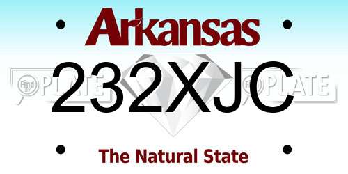 232XJC Arkansas License Plate