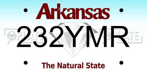 232YMR Arkansas License Plate