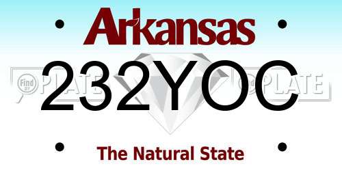 232YOC Arkansas License Plate