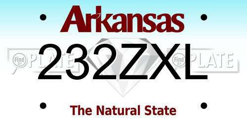 232ZXL Arkansas License Plate