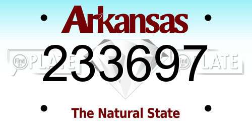 233697 Arkansas License Plate