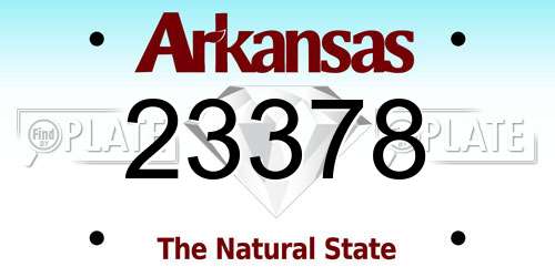 23378 Arkansas License Plate